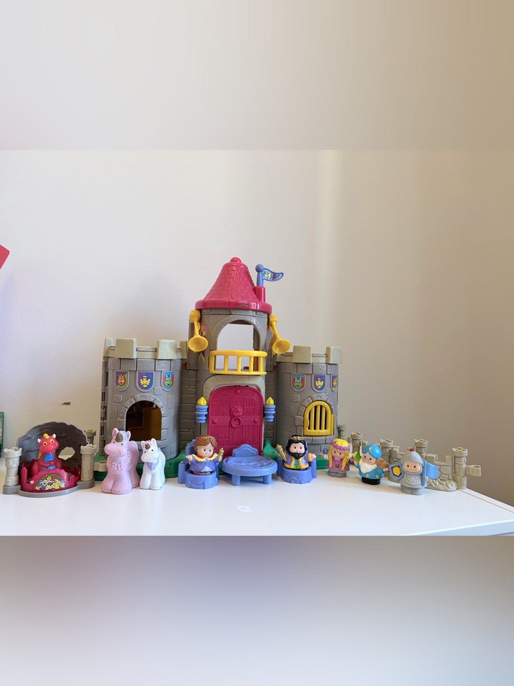 Little People Princess Castle Playset - Pink and Gray with Figures